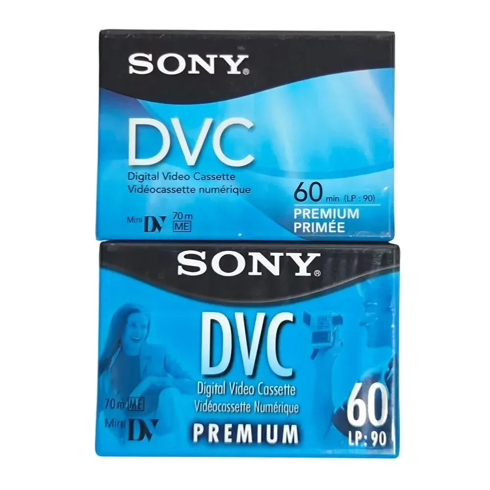 Sony MiniDV DVC 60 Minute Premium Digital Video Cassette Tapes Sealed Lot Of 2